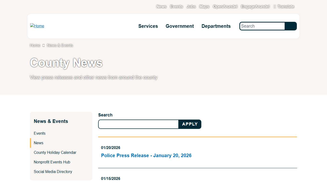 County News | Anne Arundel County Government